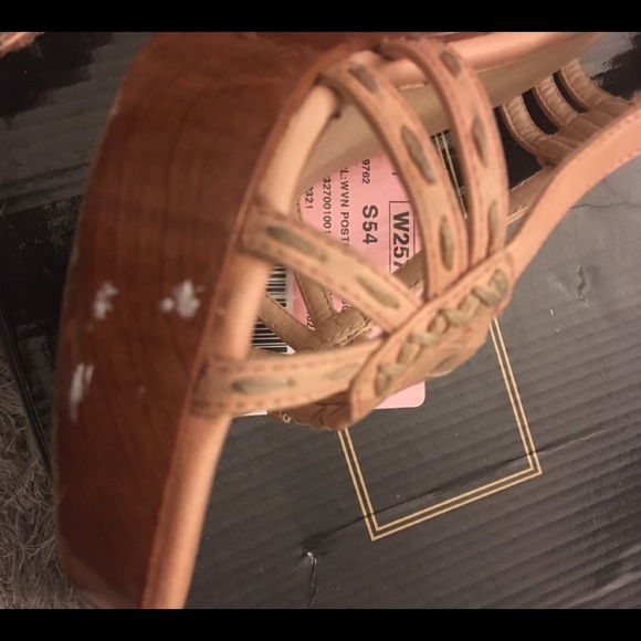 Nude Leather Sandals Sz 7 Colin Stuart - Picture 2 of 6